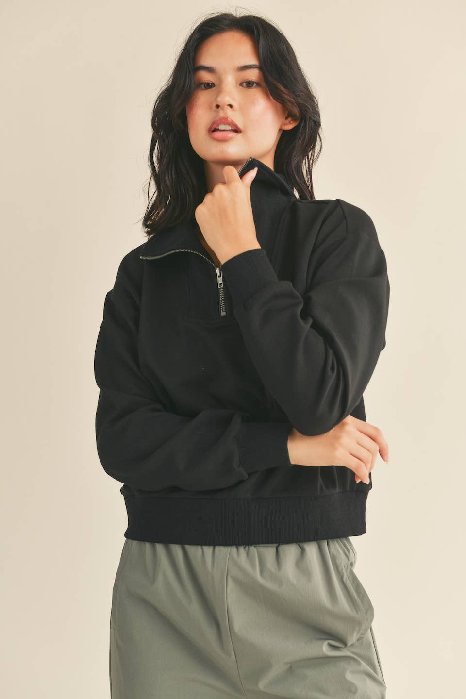 Black Soft Half Zip Pullover (Spanx Air Essentials Dupe) – Lake City  Boutique