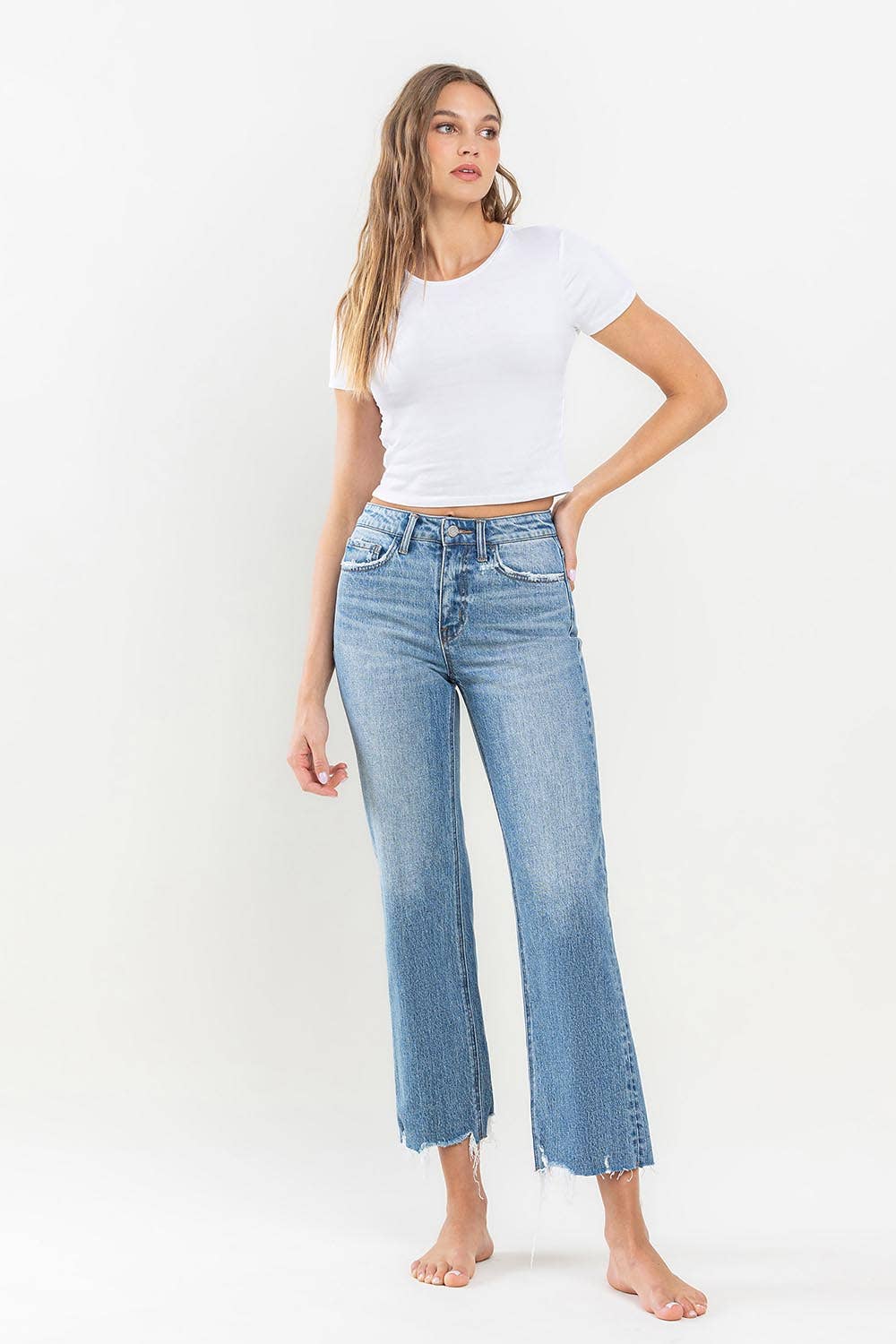 Vervet Victorious HIGH RISE CROP WIDE LEG JEAN