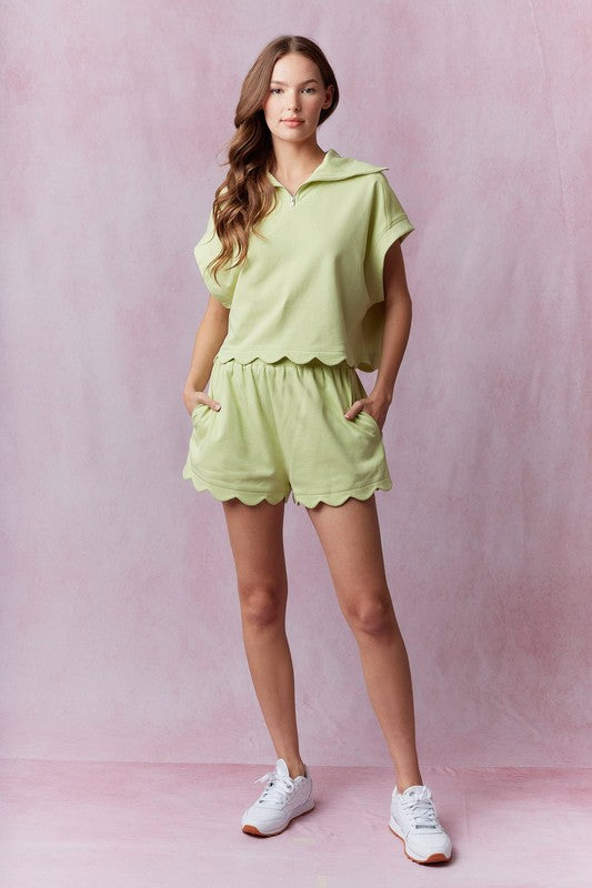 Dani Scalloped Shorts Set