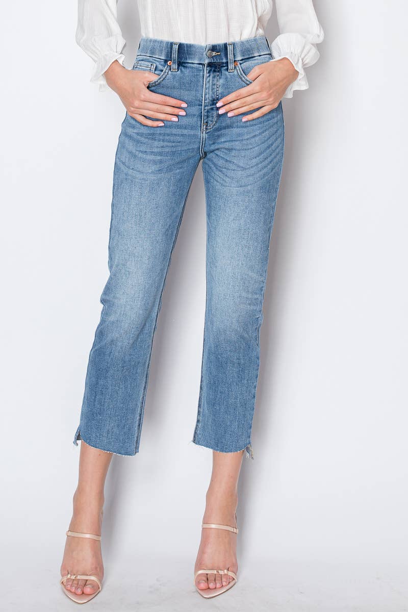 TUMMY CONTROL HIGH RISE SLIM STRAIGHT JEANS