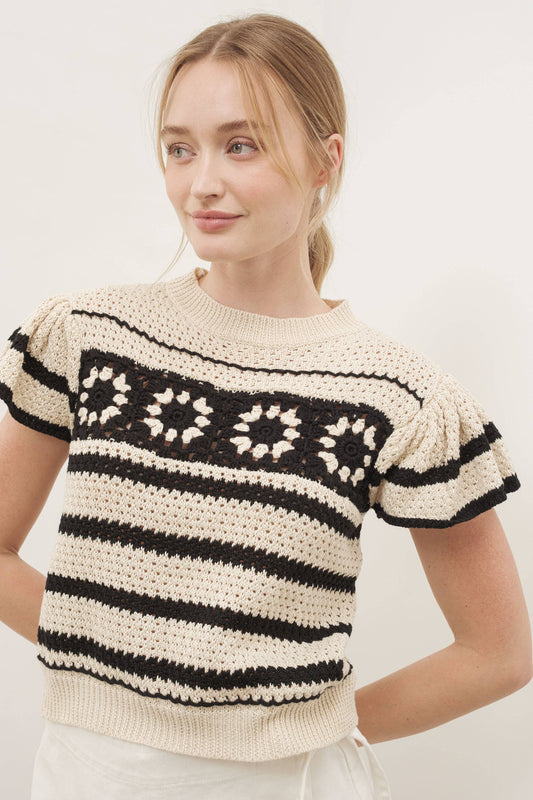 MILLIE SWEATER WITH RUFFLE SLEEVE