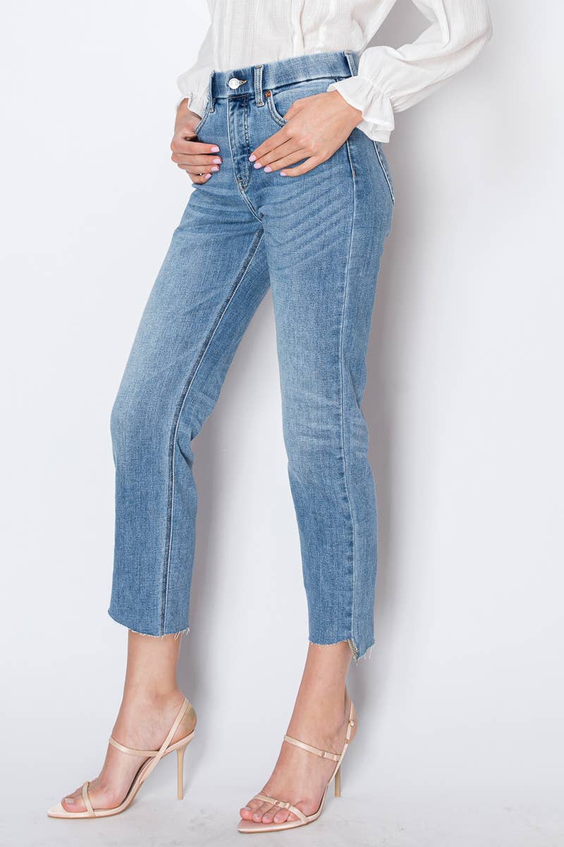 TUMMY CONTROL HIGH RISE SLIM STRAIGHT JEANS