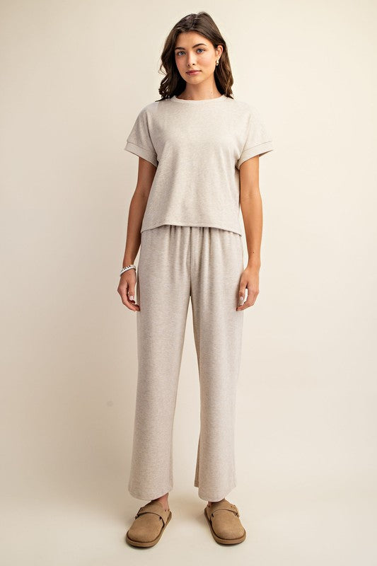 Knit Short Sleeve Top & Pant Set