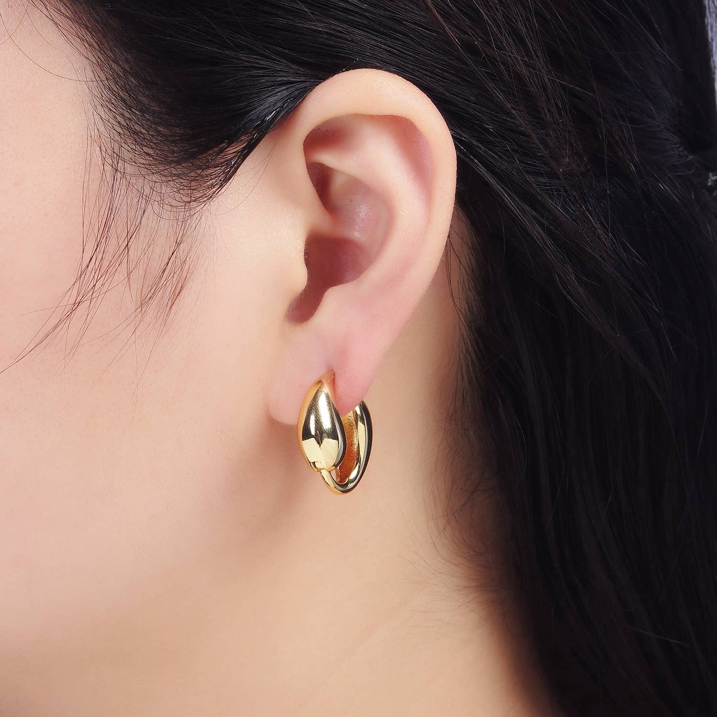 24k Gold Filled Minimalist Molten Hoop Earrings