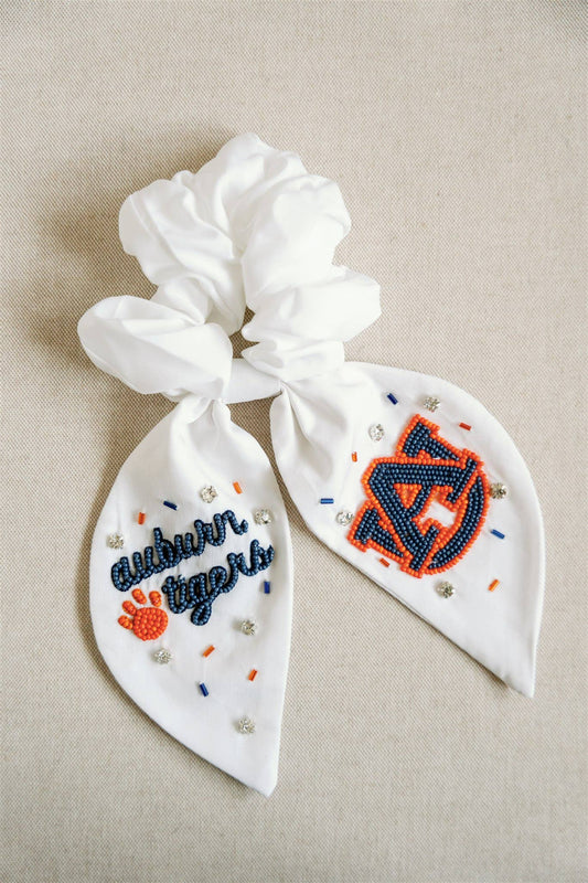 Auburn University Beaded Scrunchie