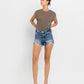 Vervet HIGH RISE ZIPPER UP DENIM SHORTS