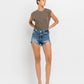 Vervet HIGH RISE ZIPPER UP DENIM SHORTS