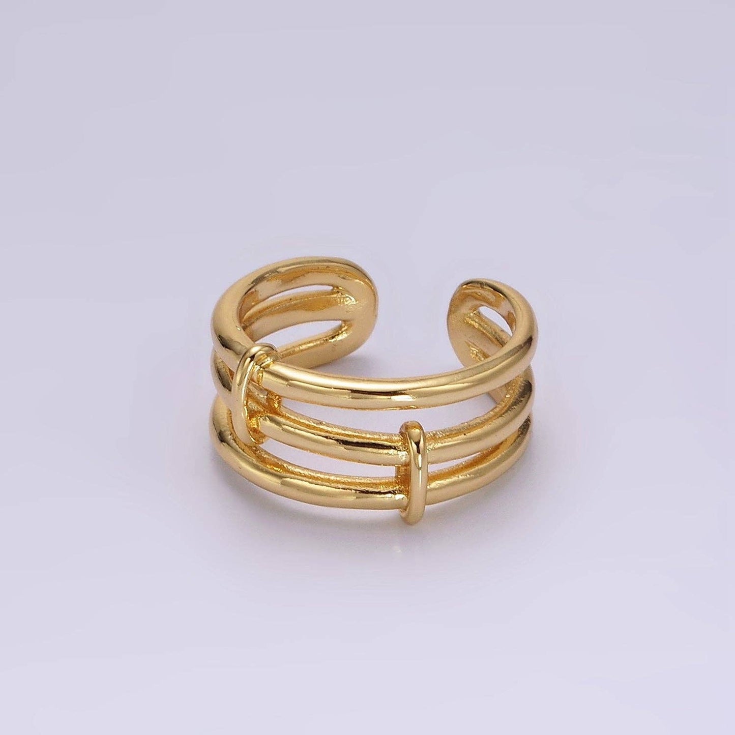 14K Gold Filled Triple Bar Ring