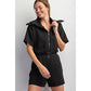 Spanx Air Essentials Dupe- MODAL POLY SPAN SHORT SLEEVE FULL ZIP ROMPER