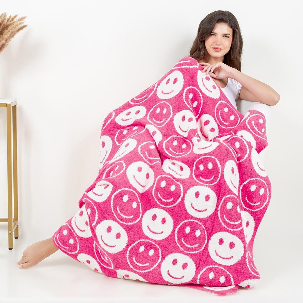 Pink Smiles Cozy Blanket