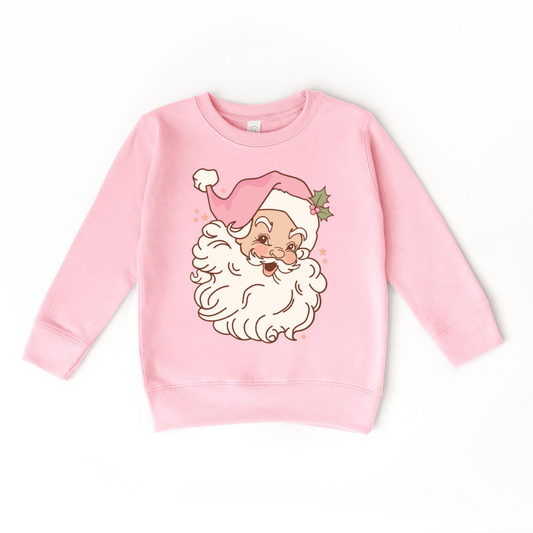 Pink Vintage Santa Toddler/Kids Christmas Sweatshirt