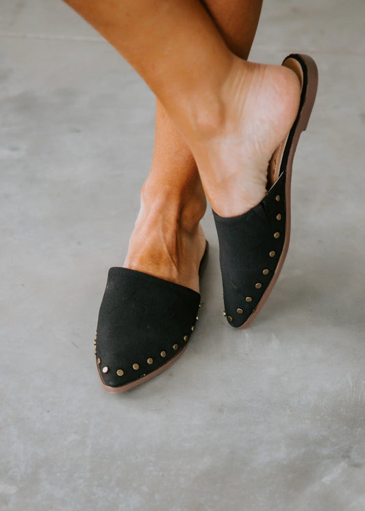 Marion Studded Mule in Smoky Chocolate