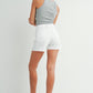 Just USA By Just Black denim A Little Longer White Denim Shorts