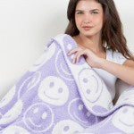 Lavender Smiles Cozy Blanket