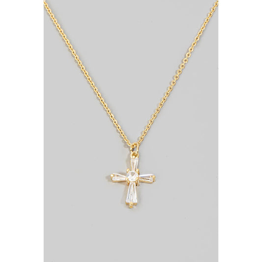 Rhinestone Cross Pendant Necklace