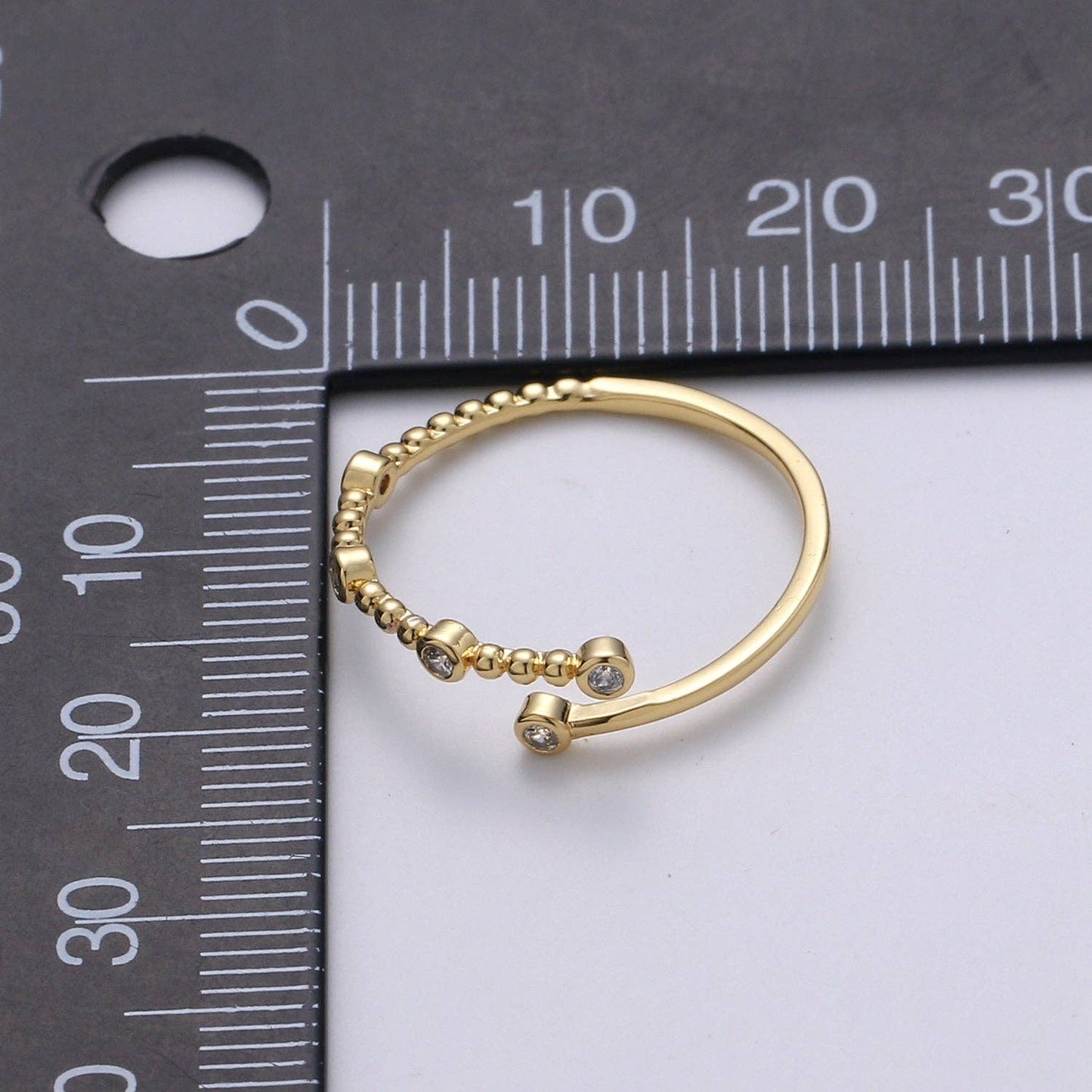 Dainty Gold Filled Spiral Beaded Ring