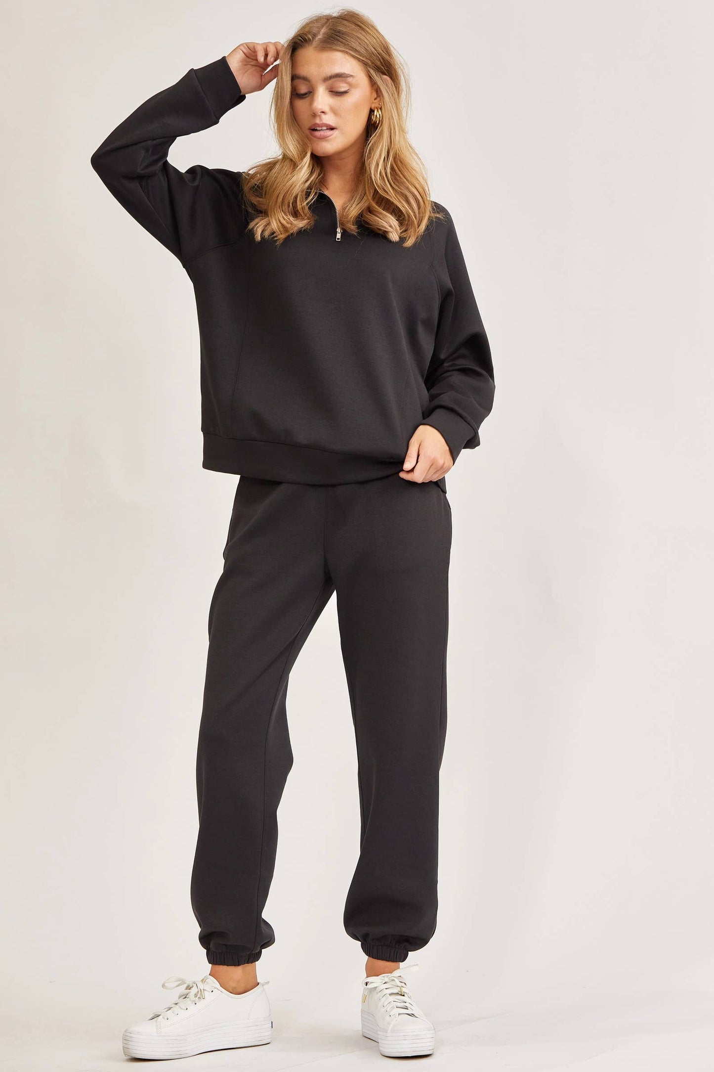 Quarter Zip Pullover + Jogger Modal  Set