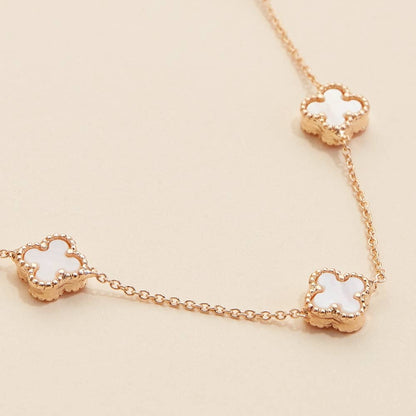 Floral Shell Charms Short Necklace