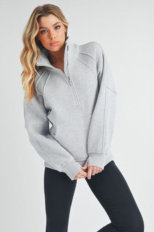 Long Dove funnel Neck Pullover (Lulu Dupe)