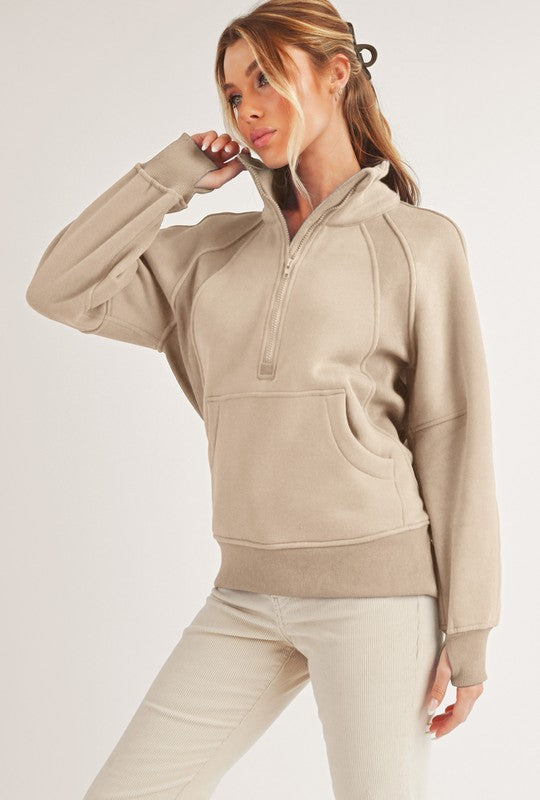 Long Dove funnel Neck Pullover (Lulu Dupe)