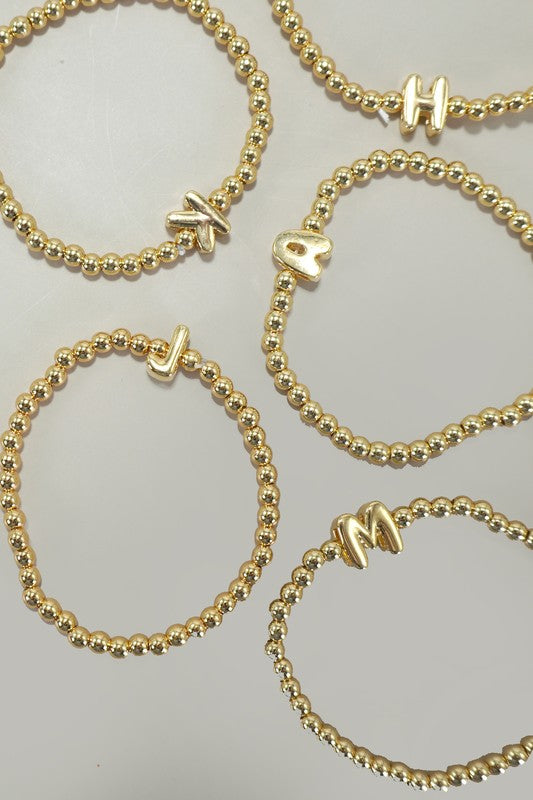 Initial Bubble Letter Bracelet