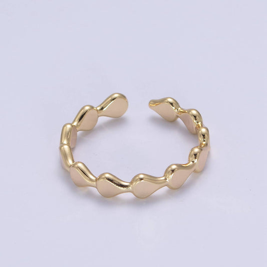 Gold Geometric Oval Stacking Ring