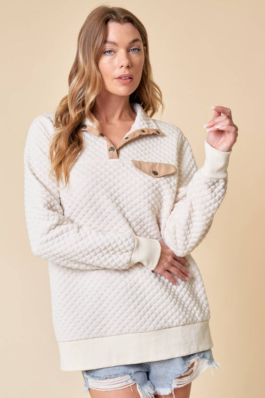 DIAMOND COTTON PADDING PULL OVER