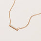 Freshwater Pearl Paved Horizontal Bar Pendant Necklace