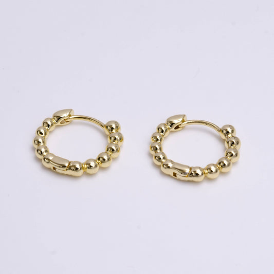 14K Gold Filled Bubble Ball Huggie Earrings