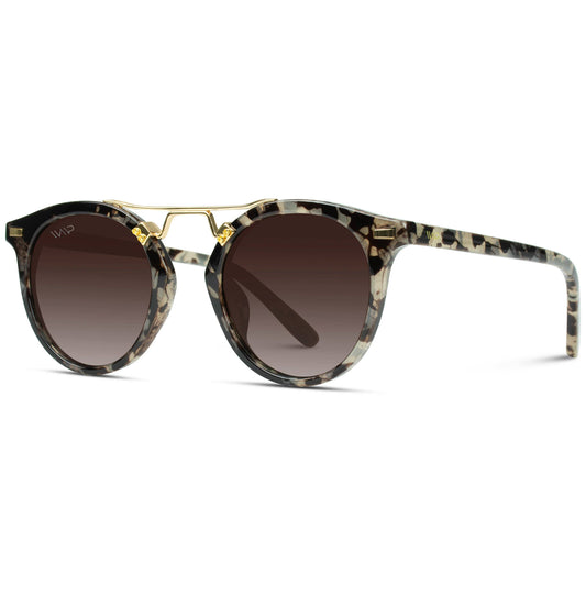 Skyler Round Polarized Modern Double Metal Bridge