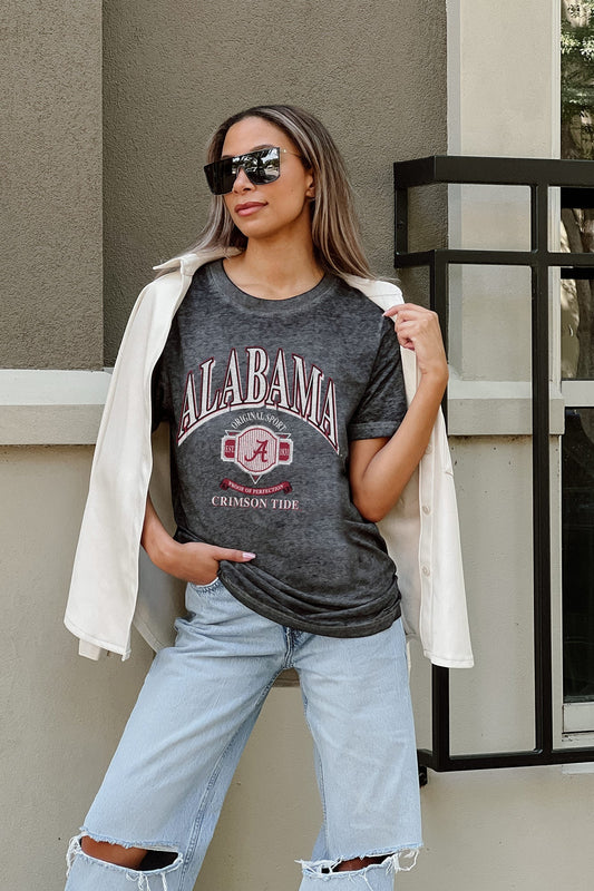 ALABAMA CRIMSON TIDE SWITCH IT UP ACID WASH BOYFRIEND TEE