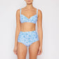 Vintage style high waisted 2 piece swim - Thistle Blue