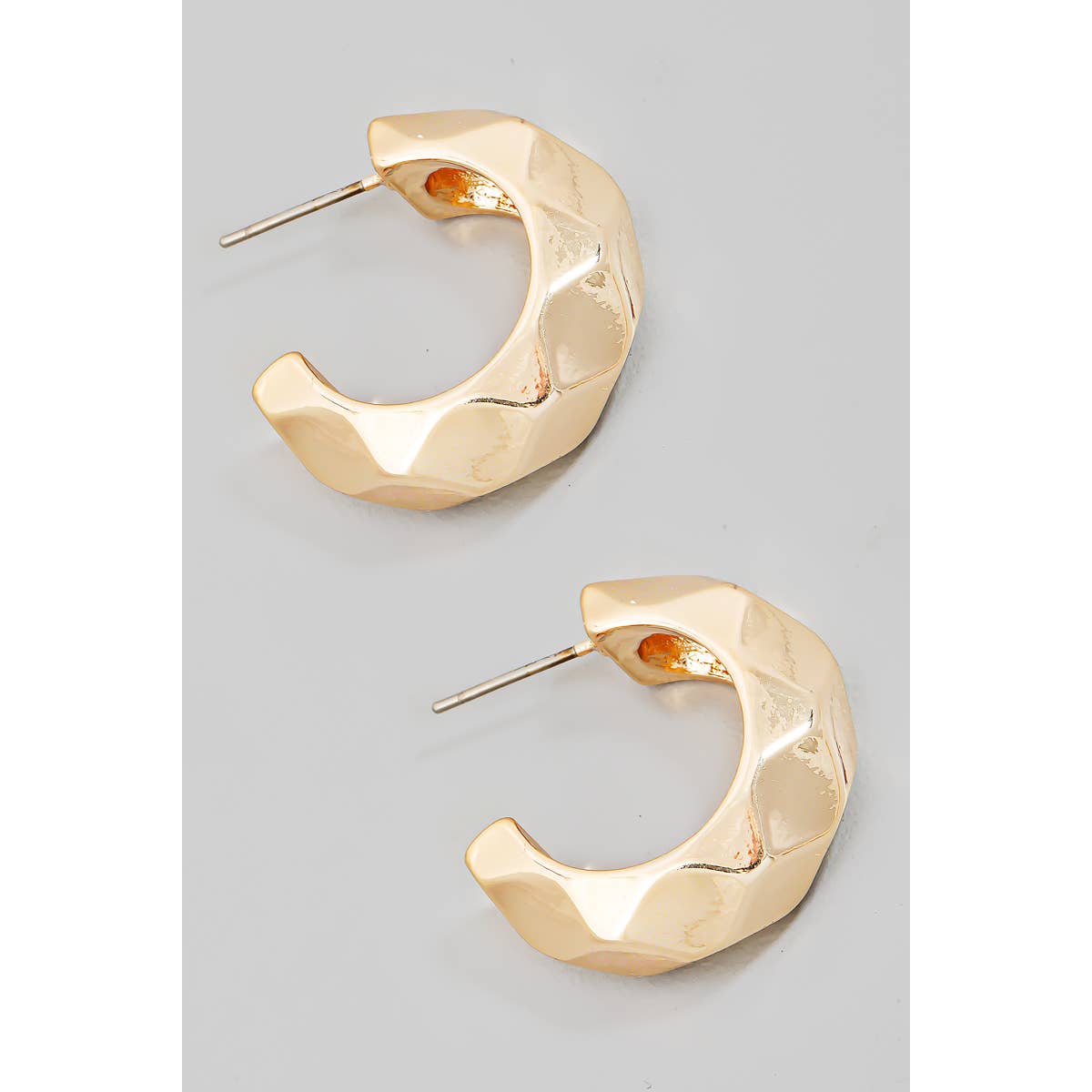 Geometric Metallic Hoop Earrings