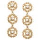 Marquette Acanthus & Pearl Triple Drop Earrings in Worn Gold