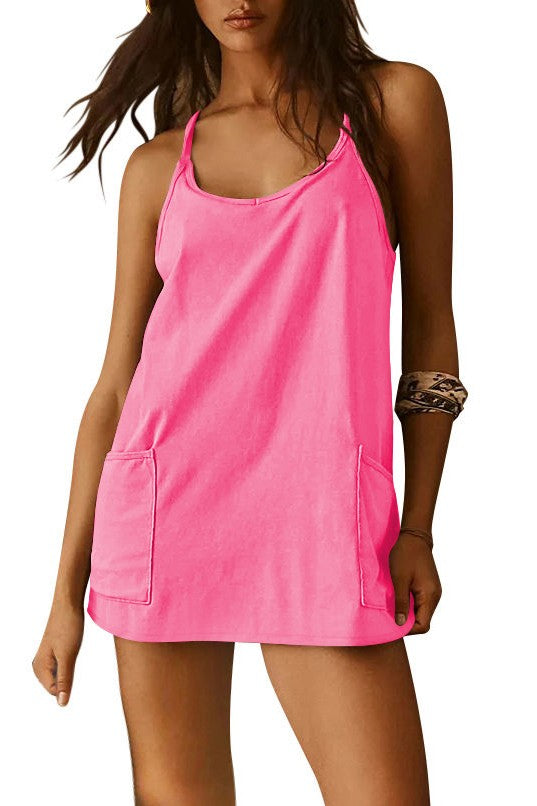 Free People Hot Shot Dress Dupe Pink(shorts & dress set)