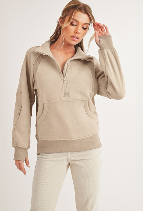 Long Dove funnel Neck Pullover (Lulu Dupe)