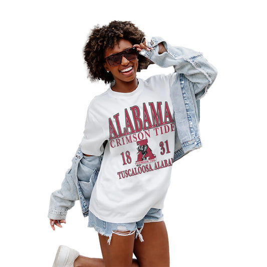 ALABAMA CRIMSON TIDE OLD SCHOOL COOL OVERSIZED CREWNECK TEE