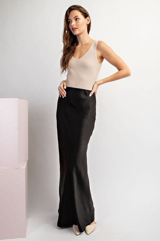 Mallory Satin Maxi Skirt