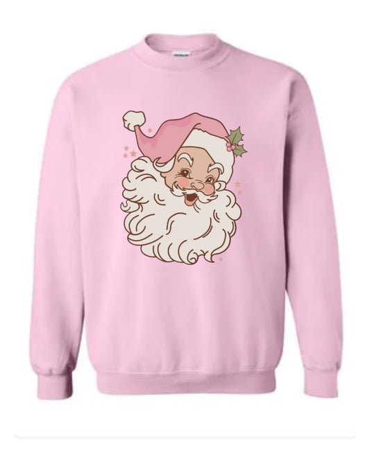 Pink Vintage Santa Women's Christmas Sweatshirt