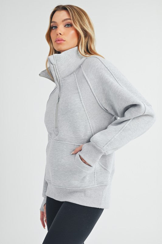 Long Dove funnel Neck Pullover (Lulu Dupe)