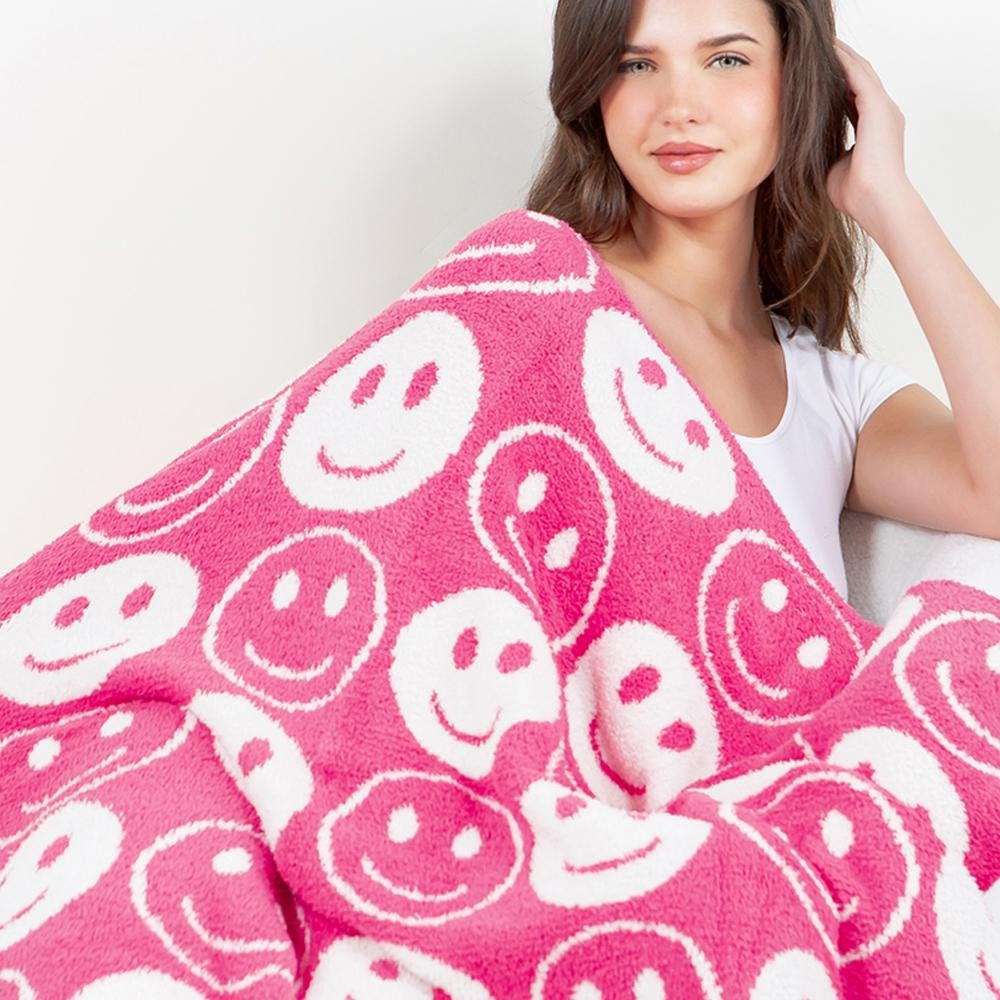 Pink Smiles Cozy Blanket