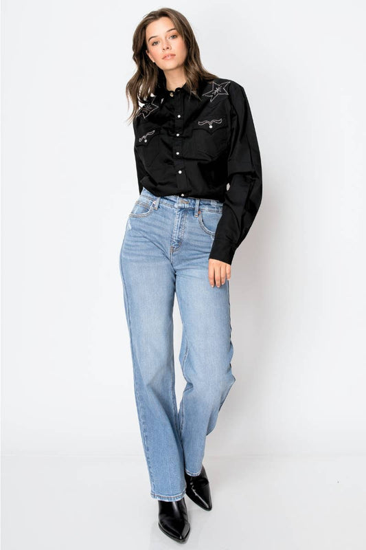 TUMMY CONTROL HIGH RISE FULL LENGTH STRAIGHT JEANS