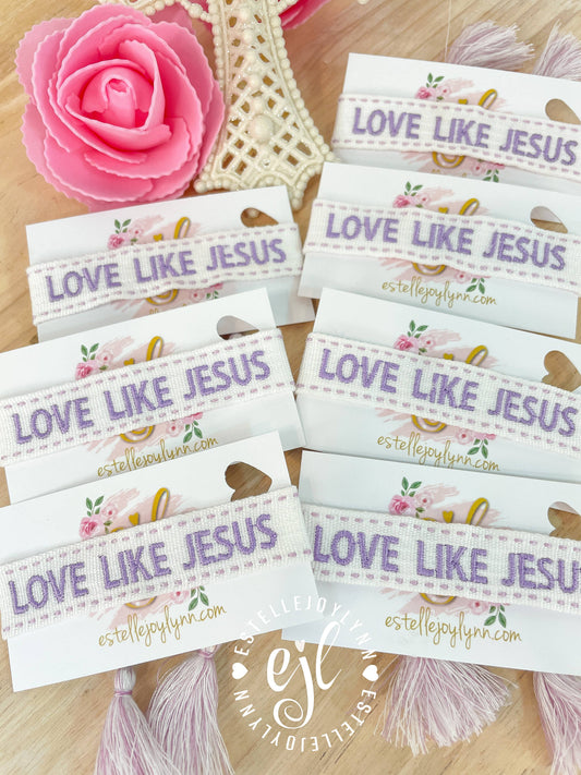 Love Like Jesus Embroidered Tassel Bracelet
