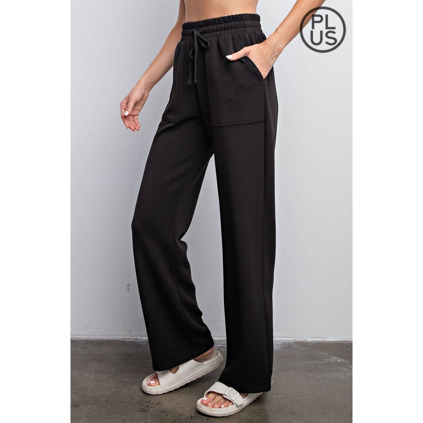 PLUS SIZE MODAL POLY SPAN STRAIGHT LOUNGE PANTS WITH POCKETS  (Spanx Air Essentials Dupe)