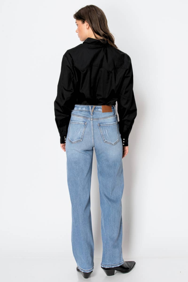 TUMMY CONTROL HIGH RISE FULL LENGTH STRAIGHT JEANS