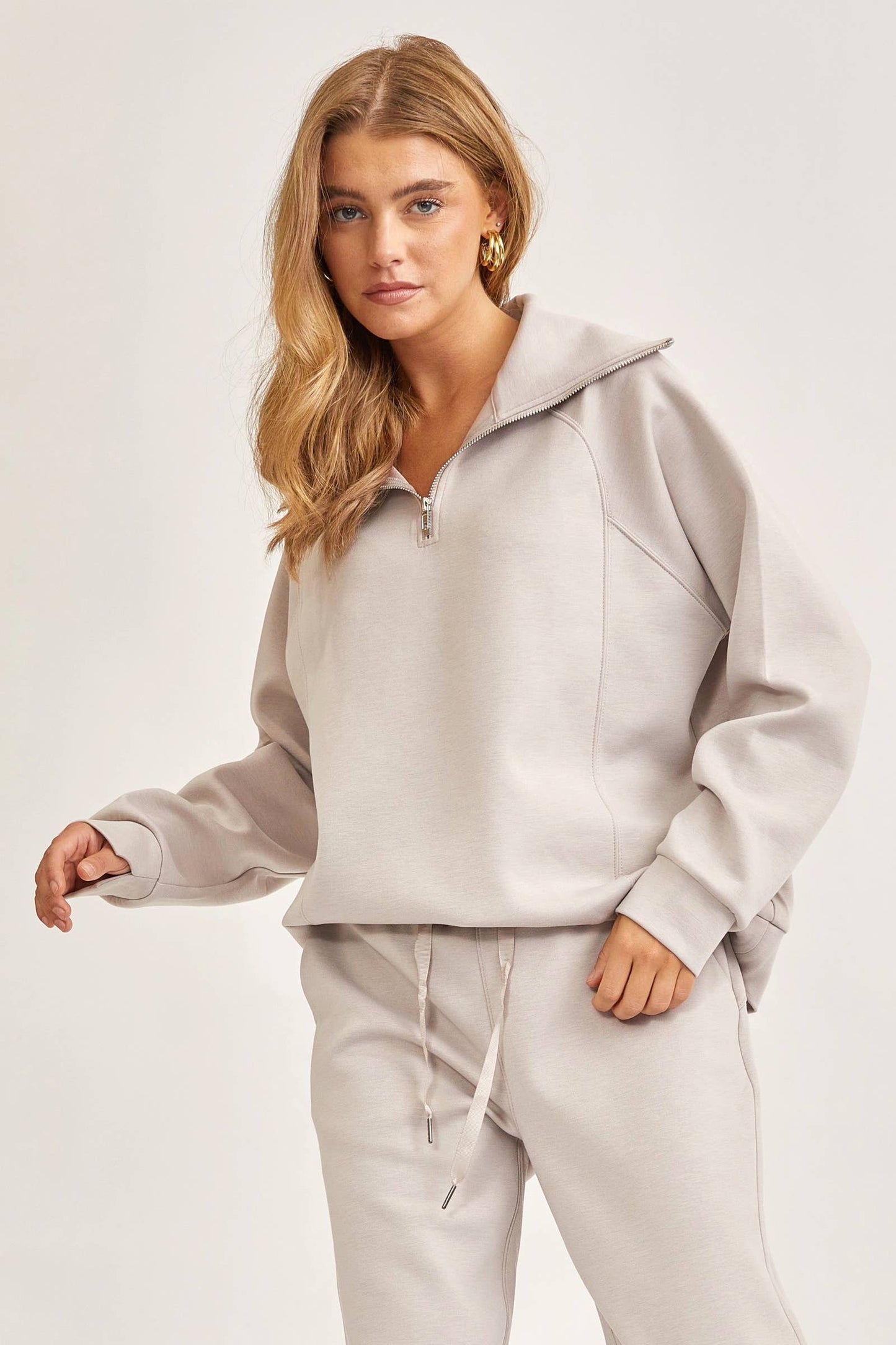 Quarter Zip Pullover + Jogger Modal  Set