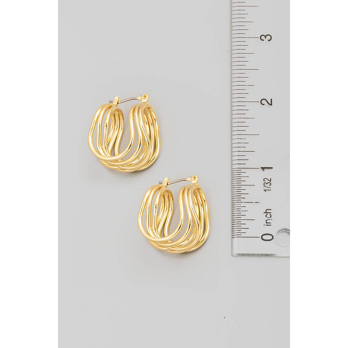 Multi Strand Wave Hoop Earrings