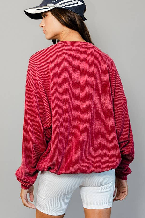 Alabama Comfy Oversize Corded Sweatshirt