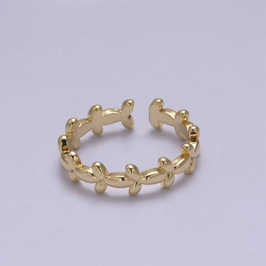 Dainty Gold Bubble Adjustable Ring