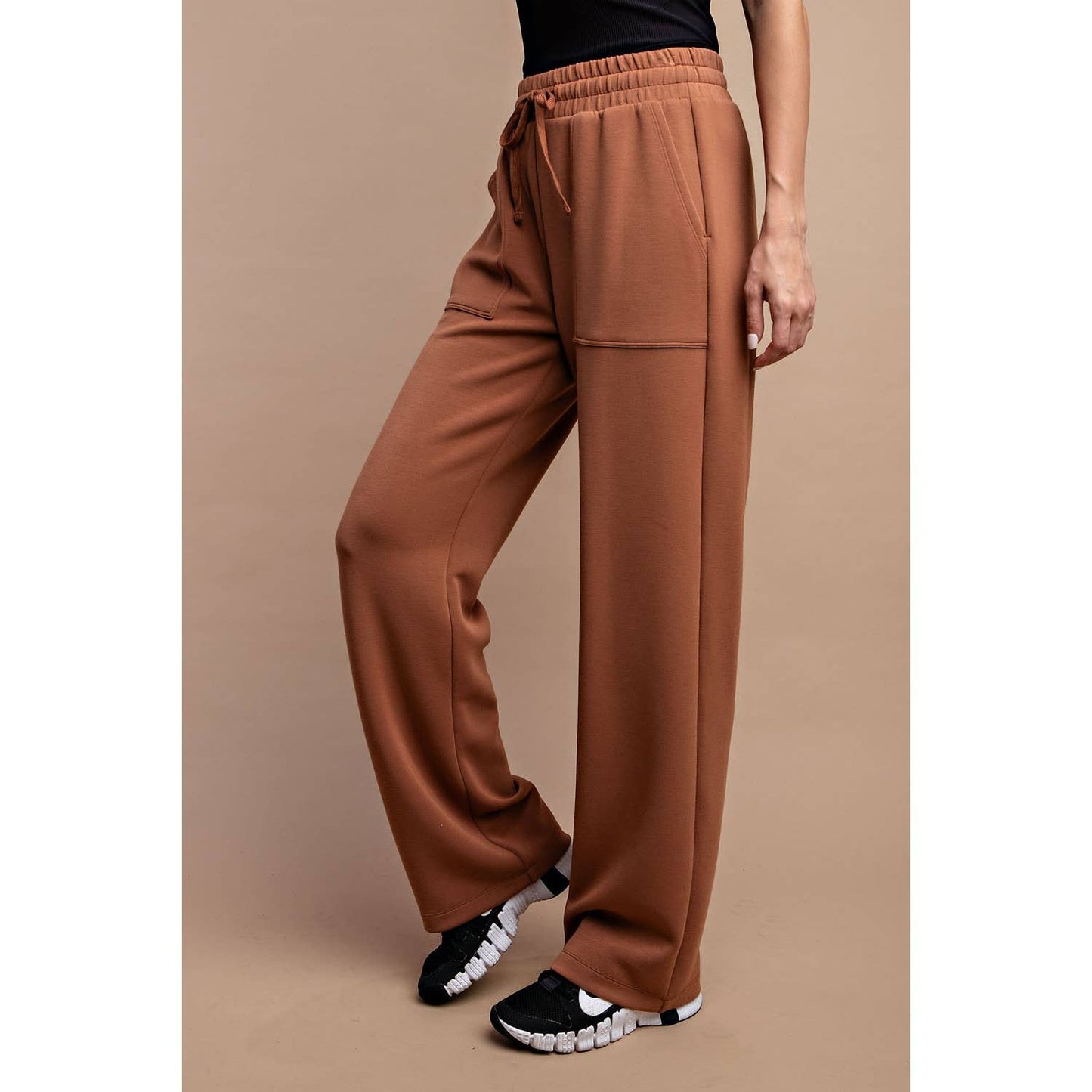 MODAL POLY SPAN STRAIGHT LOUNGE PANTS WITH POCKETS (Spanx Air